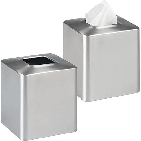 mdesign square metal paper facial tissue box cover holder|open bottom tissue box cover.